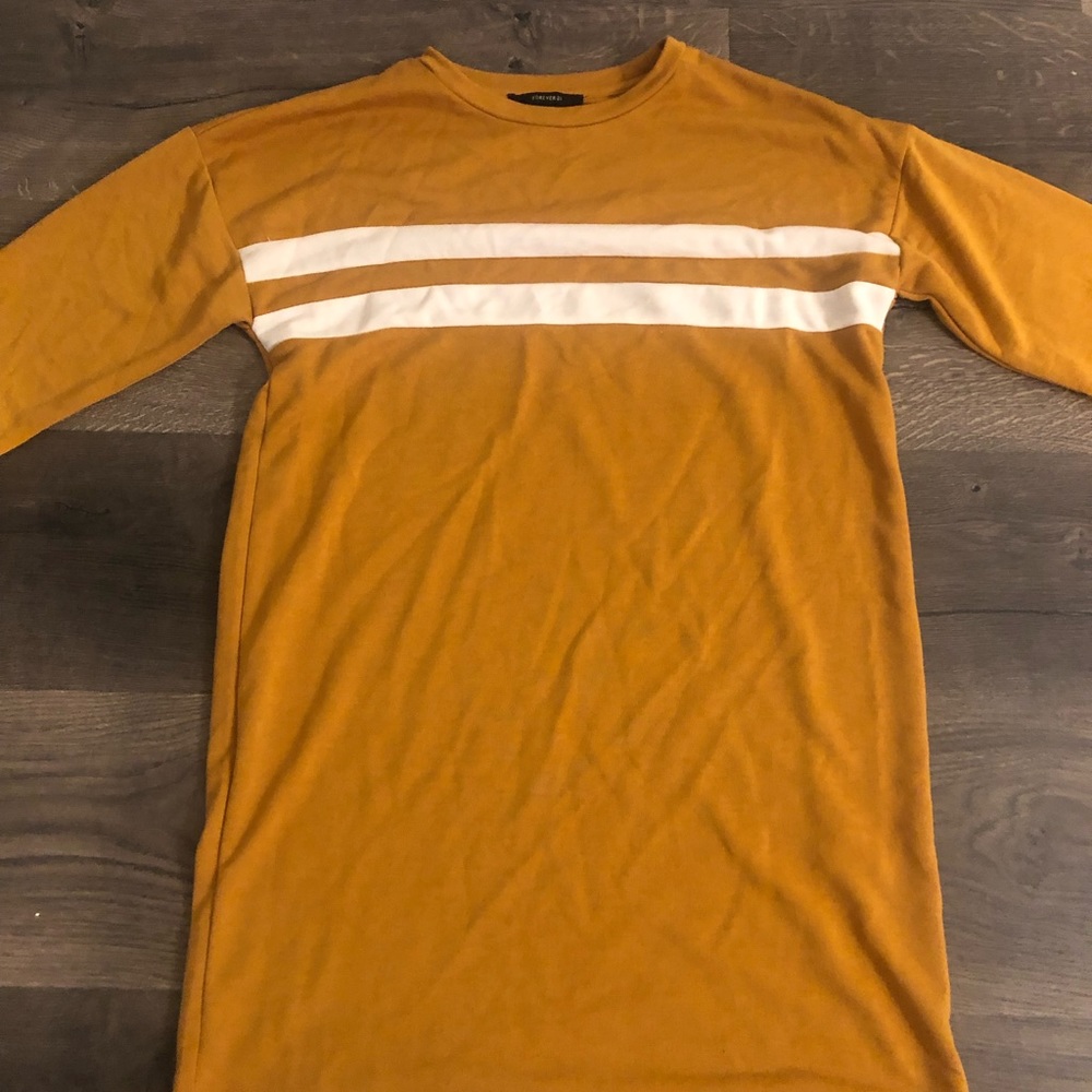 Forever 21 mustard and white sweater dress